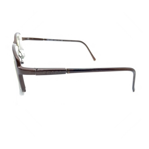 Prada PR59HV 8AE-1O1 Brown Rectangle Eyeglasses Frames 63-17 130 Italy Men Women - Picture 7 of 12